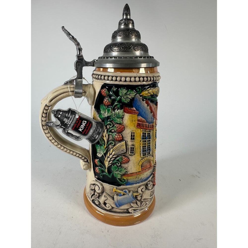 max krug lidded beer stein Vintage German Mug With Lid